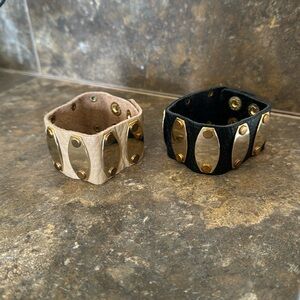 Two Leather Wrap Bracelets